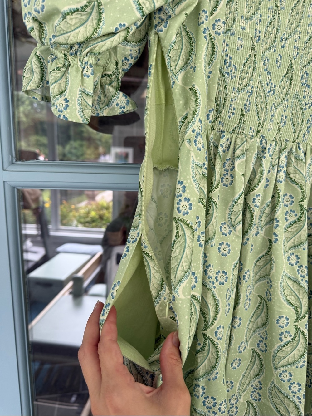 Hill House Ophelia Dress in Artist's Edition: F. Steiner & Co. Eucalyptus Floral - Picture 13 of 16